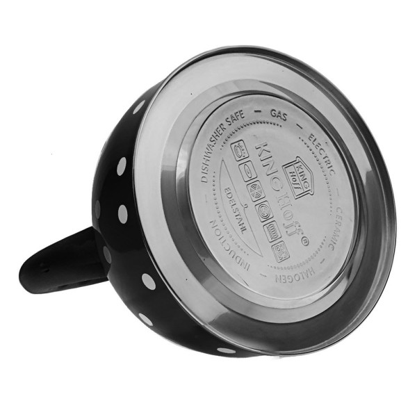 Czajnik emaliowany KiNGHOFF KH-1051 2,6L z wzorem w groszki do herbaty i kawy