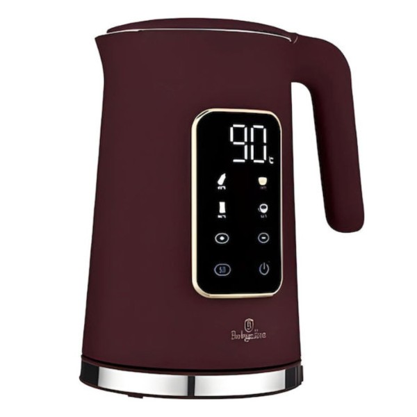 Чайник електричний BerlingerHaus Leonardo BH-9735, 1.7 л, чорний, корпус нержавіюча сталь з керамічним покриттям, автоматичне відключення, охолоджений корпус, знімний фільтр, зручна ручка, швидке закипання, індикатор рівня води, корпус із термостійкого ск