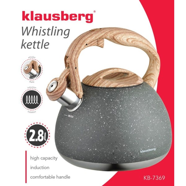 Czajnik stalowy Klausberg KB-7509 Wood Line 2,8 l do gotowania wody