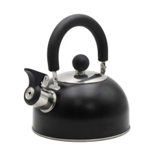 Сталевий чайник зі свистком для індукційного газу, маленький 1,5 л, чорний, MAT BRUNBESTE BB-1324
