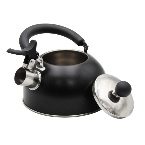 Czajnik stalowy z gwizdkiem, Brunbestе BB-1324, 1.5л, czarny MAT (kuchenna)