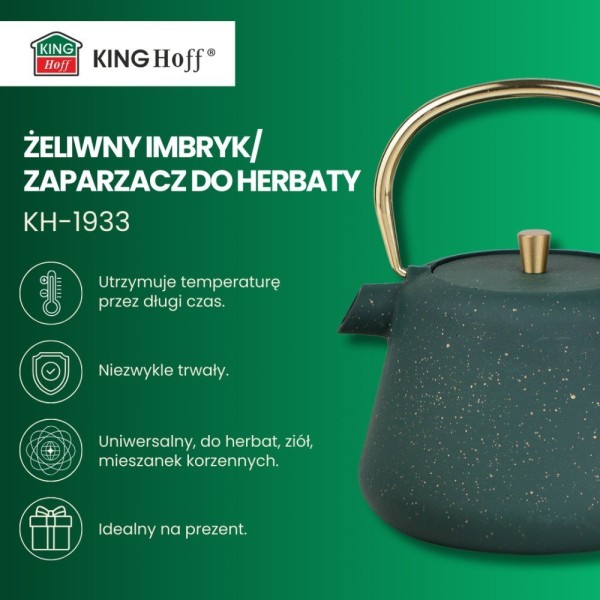 Czajnik żeliwny Kinghoff KH-1933 1.0L do parzenia herbaty i kawy