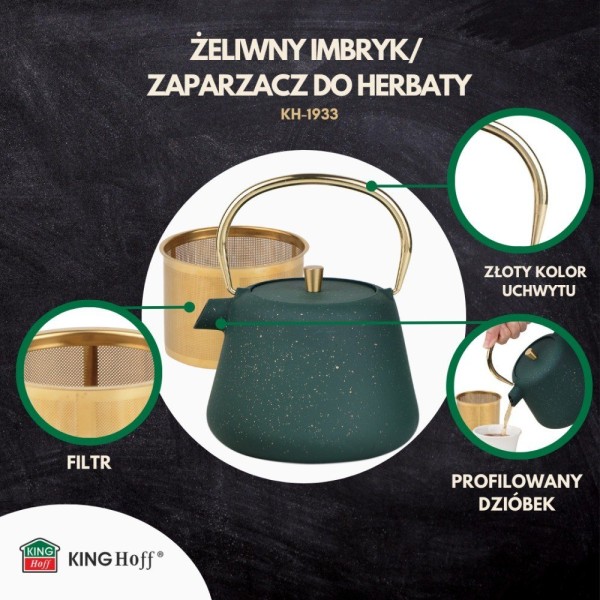 Czajnik żeliwny Kinghoff KH-1933 1.0L do parzenia herbaty i kawy