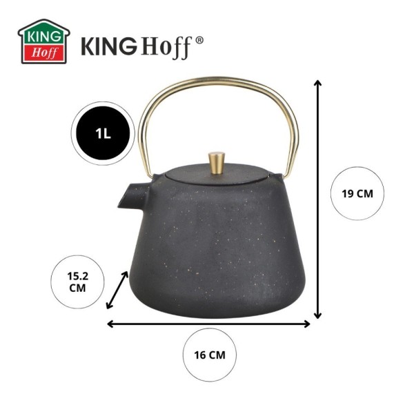 Czajniczek żeliwny Kinghoff KH-1932 do zaparzania herbaty i kawy 1,0L