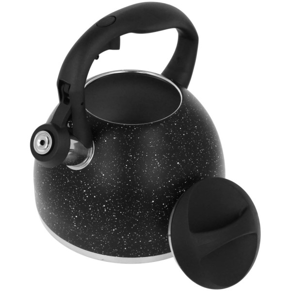 Czajnik gazowy stalowy z gwizdkiem, BRUNBESTE BB-2443, 2.7L, czarny matowy marmurek, Wyposażenie kuchni / Akcesoria do kawy i herbaty / Czajniki