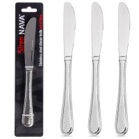 Sztućce Noże stołowe, Siren Nava 10-121-032, komplet 3‑elementów, stal nierdzewna, obiadowe