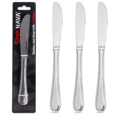 Sztućce Noże stołowe, Siren Nava 10-121-032, komplet 3‑elementów, stal nierdzewna, obiadowe