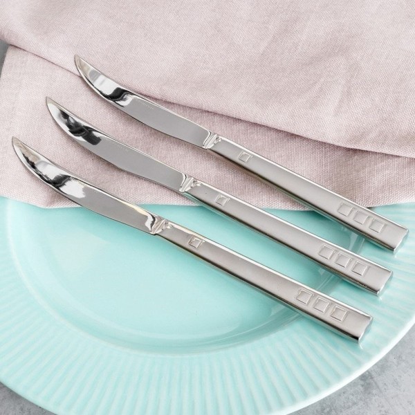 Noże stołowe Harmony Nava 10-121-052, комплект сталевих столових ножів, 3 шт, для обіду