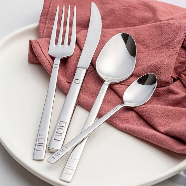 Noże stołowe Harmony Nava 10-121-052, комплект сталевих столових ножів, 3 шт, для обіду