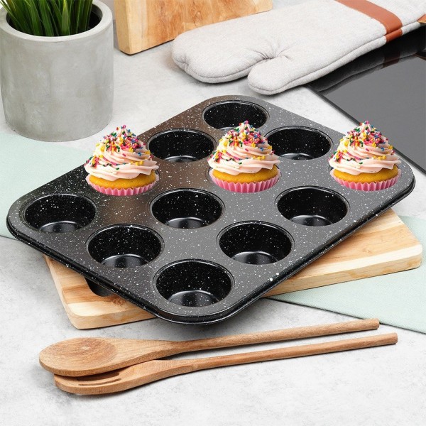 Форма для випікання, Vilde, 12 мафінів (міні-кексів) гранитова 35×26.5 см, 279014
