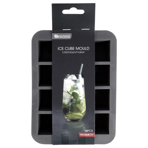 Силіконова форма для льоду на 12 кубиків льоду, великі кубики, EXCELLENT HOUSEWARE 259655