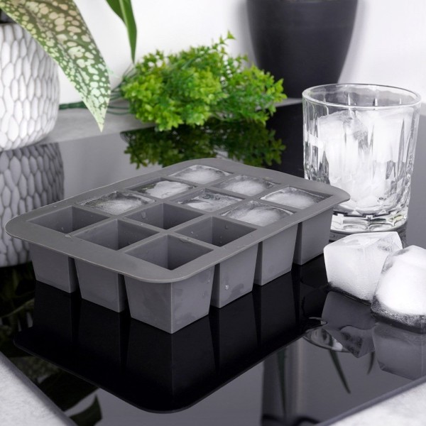 Силіконова форма для льоду на 12 кубиків льоду, великі кубики, EXCELLENT HOUSEWARE 259655
