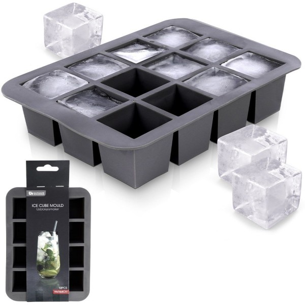 Силіконова форма для льоду на 12 кубиків льоду, великі кубики, EXCELLENT HOUSEWARE 259655