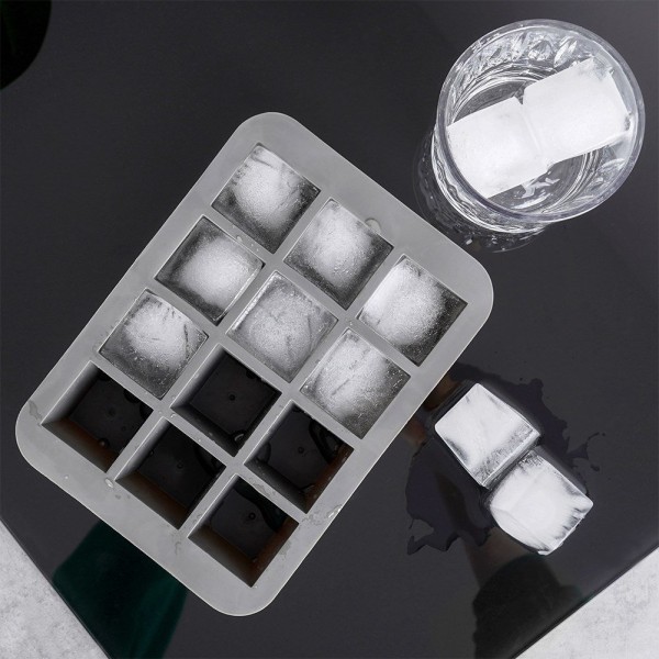 Силіконова форма для льоду на 12 кубиків льоду, великі кубики, EXCELLENT HOUSEWARE 259655