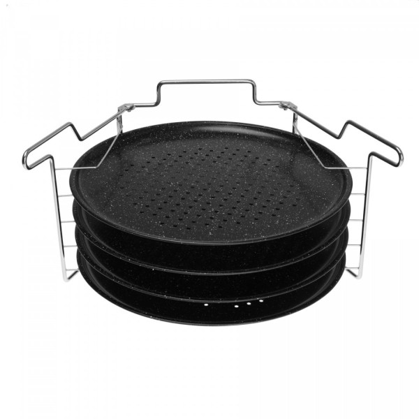 Zestaw form do pieczenia pizzy Kinghoff KH-1553 ze stelażem, 4 sztuki