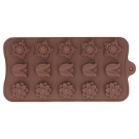 Коричнева силіконова форма для праліне, шоколаду, морозива BRUNBESTE BB-3458