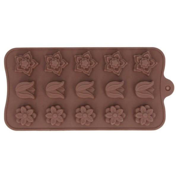 Коричнева силіконова форма для праліне, шоколаду, морозива BRUNBESTE BB-3458