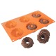Forma do pieczenia Sillinie Orion 151788 silikonowa na 6 babeczek donutów pomarańczowa