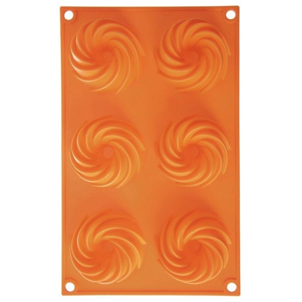 Forma do pieczenia Sillinie Orion 151788 silikonowa na 6 babeczek donutów pomarańczowa