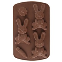 ПОМАРАНЧЕВА СИЛІКОНОВА ФОРМА ДЛЯ ВИПІКАННЯ ПЕЧИВА ТА ПРАЛІНЕ BUNNY SILLINIE ORION 151746