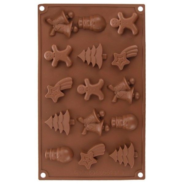 Forma do pieczenia Sillinie Orion 151753 silikonowa pomarańczowa na mini ciastka świąteczna