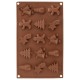 Forma do pieczenia Sillinie Orion 151753 silikonowa pomarańczowa na mini ciastka świąteczna