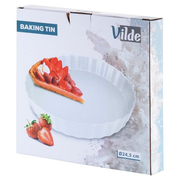 Forma do pieczenia Vilde 279004 biała ceramiczna do tarty 24,5 cm