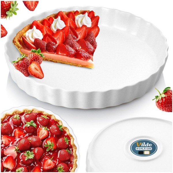 Forma do pieczenia Vilde 279004 biała ceramiczna do tarty 24,5 cm