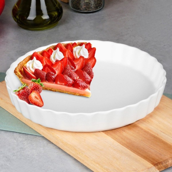 Forma do pieczenia Vilde 279004 biała ceramiczna do tarty 24,5 cm