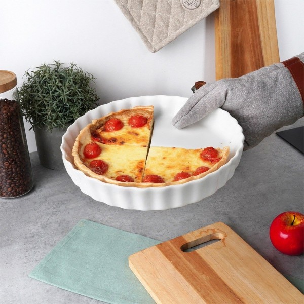 Forma do pieczenia Vilde 279004 biała ceramiczna do tarty 24,5 cm