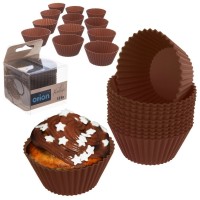 Formy do pieczenia Orion Muffinki silikonowe brązowe 12 sztuk 5,5 cm