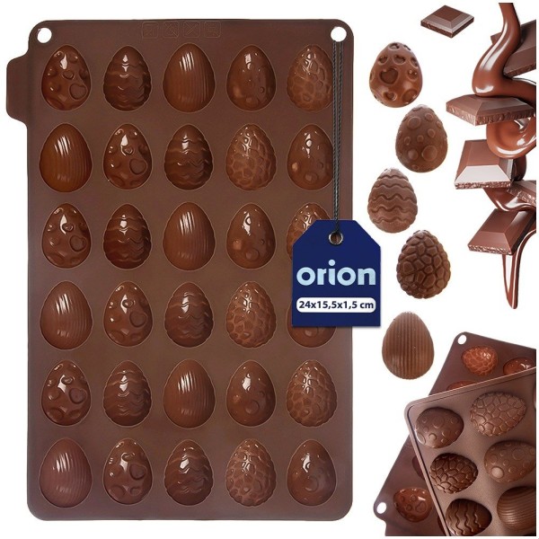 Forma do pieczenia Silikonowa Sillinie Orion 154407 na pralinki i ciastka w kształcie jajek brązowa