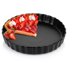 Forma do pieczenia VILDE 279003 ceramiczna czarna 24,5 cm do tart i ciast