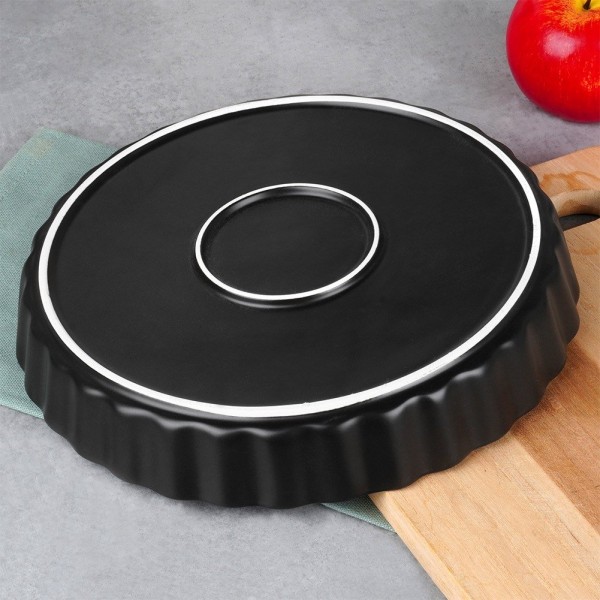 Forma do pieczenia VILDE 279003 ceramiczna czarna 24,5 cm do tart i ciast