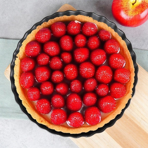 Forma do pieczenia VILDE 279003 ceramiczna czarna 24,5 cm do tart i ciast