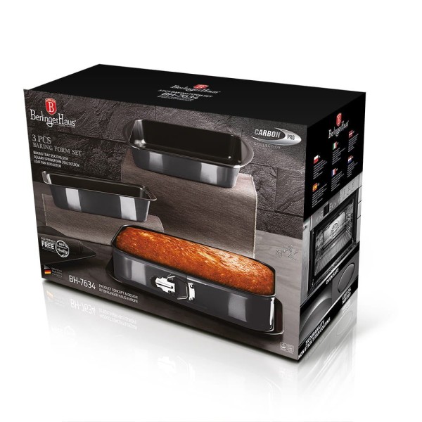 Zestaw form do pieczenia Berlinger Haus Carbon Pro BH-7634, 3 sztuk