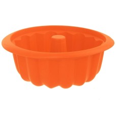 Forma do pieczenia Sillinie Orion 151733 silikonowa babka z kominem pomarańczowa 26 cm