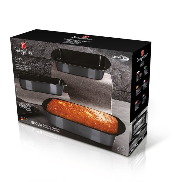 Zestaw form do pieczenia Berlinger Haus Carbon Pro BH-7631, 3 sztuki