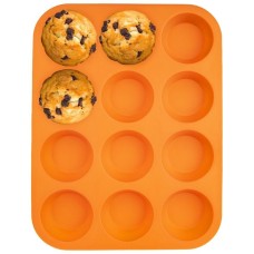 Forma do pieczenia Sillinie Orion 151719 silikonowa pomarańczowa na 12 muffinek