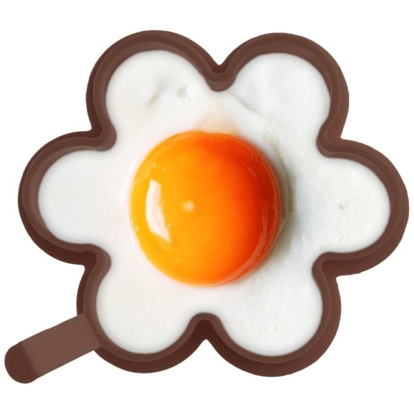 Forma do smażenia jajek i naleśników Orion Sillinie Pancake silikonowa brązowa kwiat 12 cm