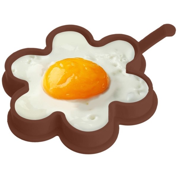 Forma do smażenia jajek i naleśników Orion Sillinie Pancake silikonowa brązowa kwiat 12 cm