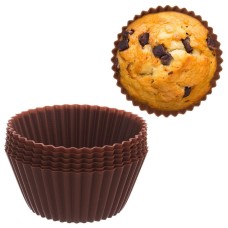 Formy do pieczenia Orion Foremki silikonowe na muffinki brązowe 6 szt. 5,5 cm