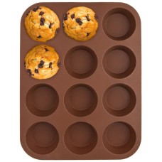 Forma do pieczenia Sillinie Orion 151718 silikonowa brązowa na 12 muffinek