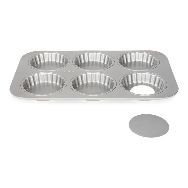 Forma do pieczenia Patisse Silver-Top na 6 mini tart/quiche z wyjmowanym dnem