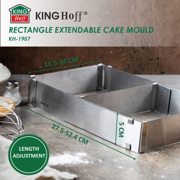 Форма для випічки Kinghoff KH-1907 регульована, тортовниця 34-52x27-18,5x5 см
