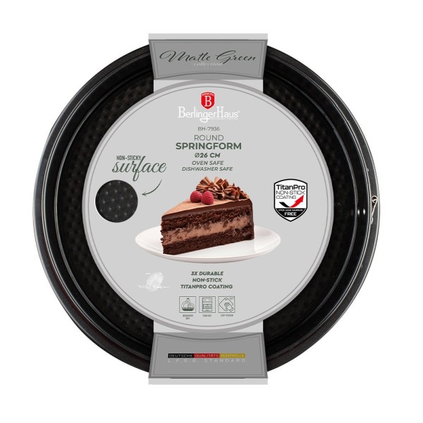 Форма для випікання Berlinger Haus BH-7936, тортовниця, 26 см, матовий зелений Форма для випікання Berlinger Haus BH-7936, тортовниця, 26 см, матовий зелений