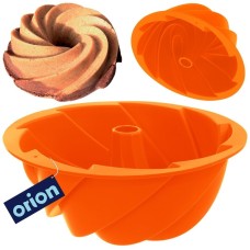 Forma do pieczenia babki Silinie Orion Kwiat 23,5 cm silikonowa pomarańczowa