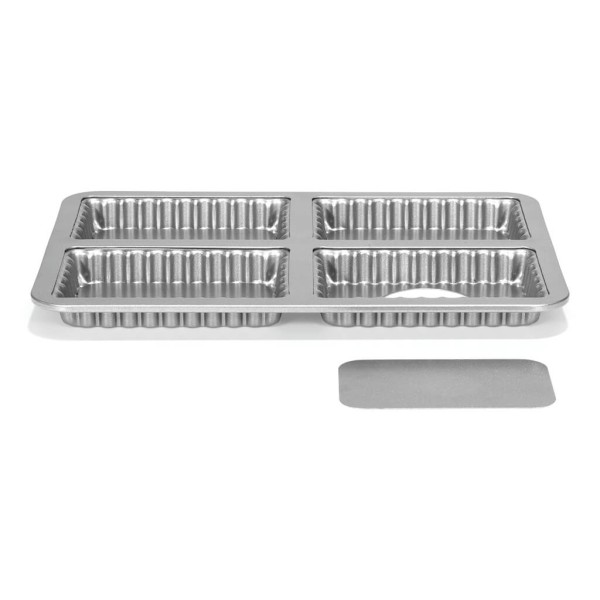 Forma do pieczenia PATISSE Silver-Top na 4 prostokątne mini tarty z wyjmowanym dnem