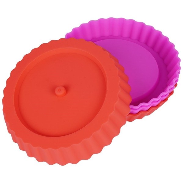 Formy silikonowe Alpina 259259 do pieczenia tart i ciast 12 cm 4 sztuki