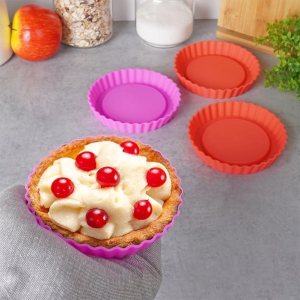 Formy silikonowe Alpina 259259 do pieczenia tart i ciast 12 cm 4 sztuki